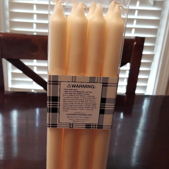 SAND AND FOG SET OF 8 UNSCENTED OFF- WHITE 10" TAPERED CANDLES BNWT 1 SET LEFT - Picture 3 of 7